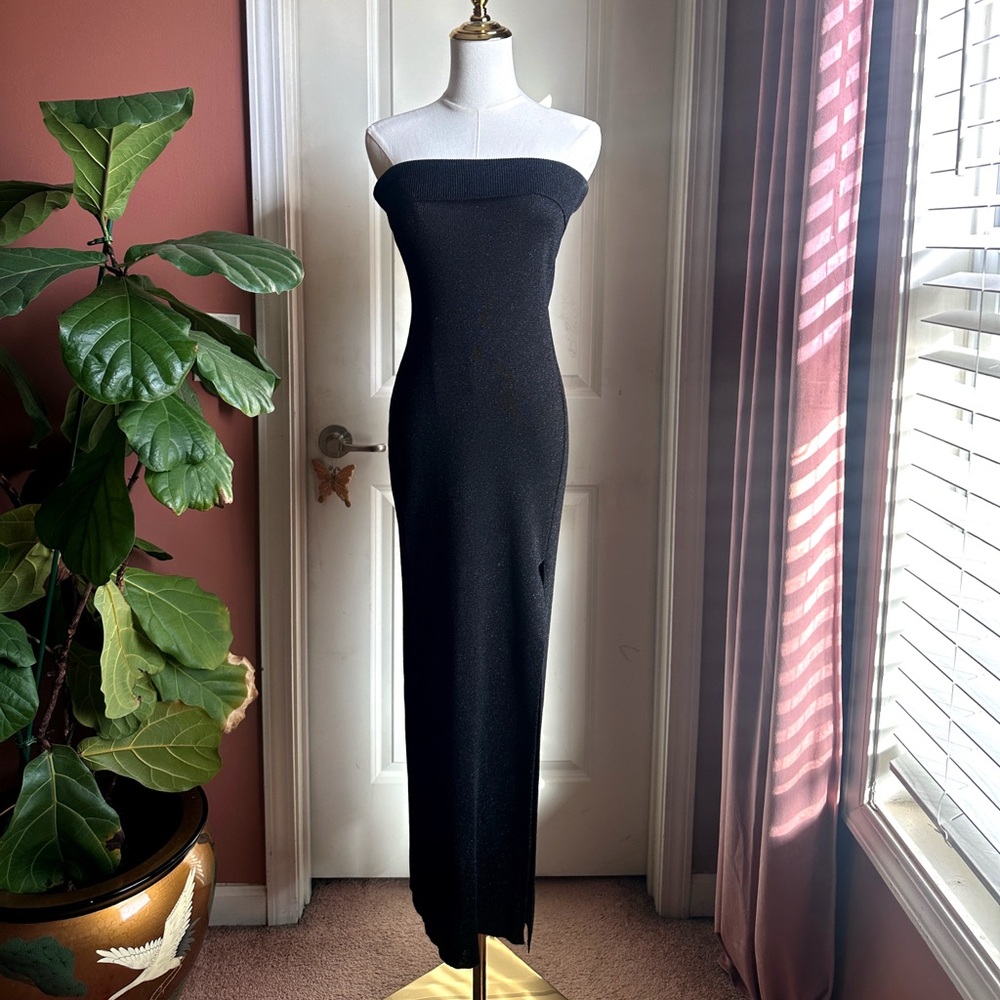 Vintage Wayne Rodger’s Black and Silver Tube Dress